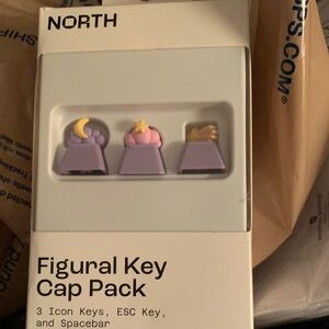 Purple Figural Key Cap Pack — 3 Icon Keys